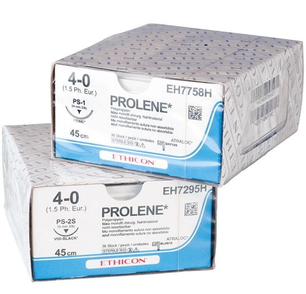 Nahtmaterial Ethicon Ethilon ll FS2, blau monofil, 0,45 m, 36 Stück, USP 4/0 Produktbild Nahtmaterial Ethicon Ethilon ll FS2, blau monofil, 0,45 m, 36 Stück, USP 4/0