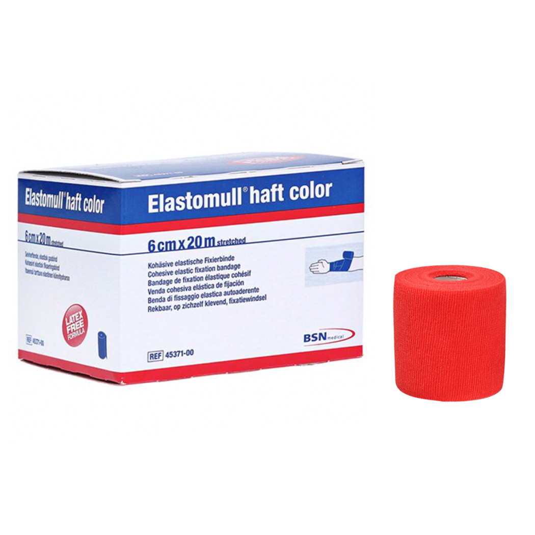 Elastomull® haft color latexfreie Fixierbinde, rot, 1 Stück Produktbild Elastomull® haft color latexfreie Fixierbinde, rot, 1 Stück