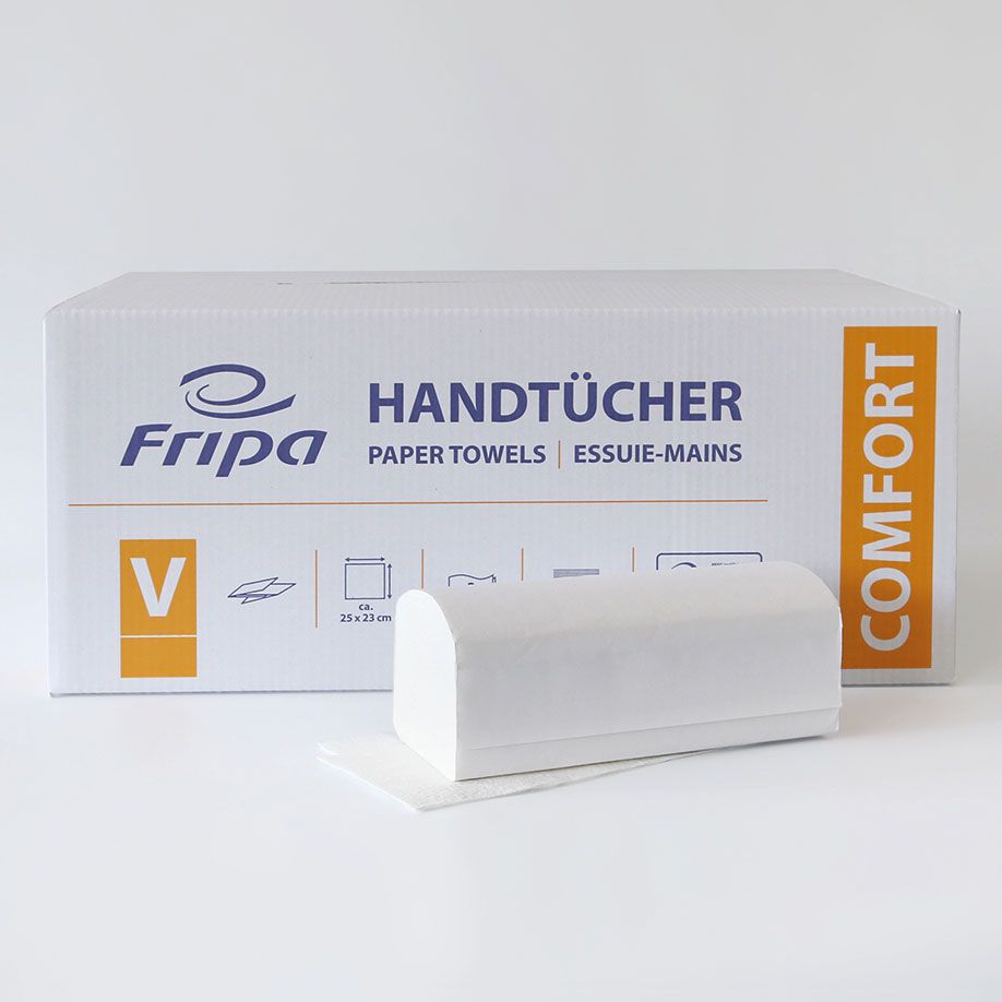Fripa Einmalhandtücher Comfort Tissue, 2-lagig weiß, 3200 Stück Produktbild Fripa Einmalhandtücher Comfort Tissue, 2-lagig weiß, 3200 Stück