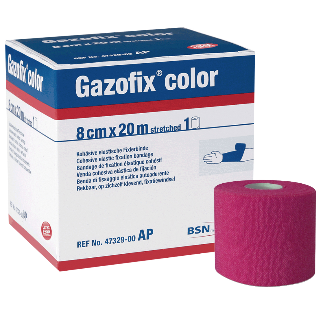 Gazofix® color latexfreie Fixierbinde, pink Produktbild Gazofix® color latexfreie Fixierbinde, pink