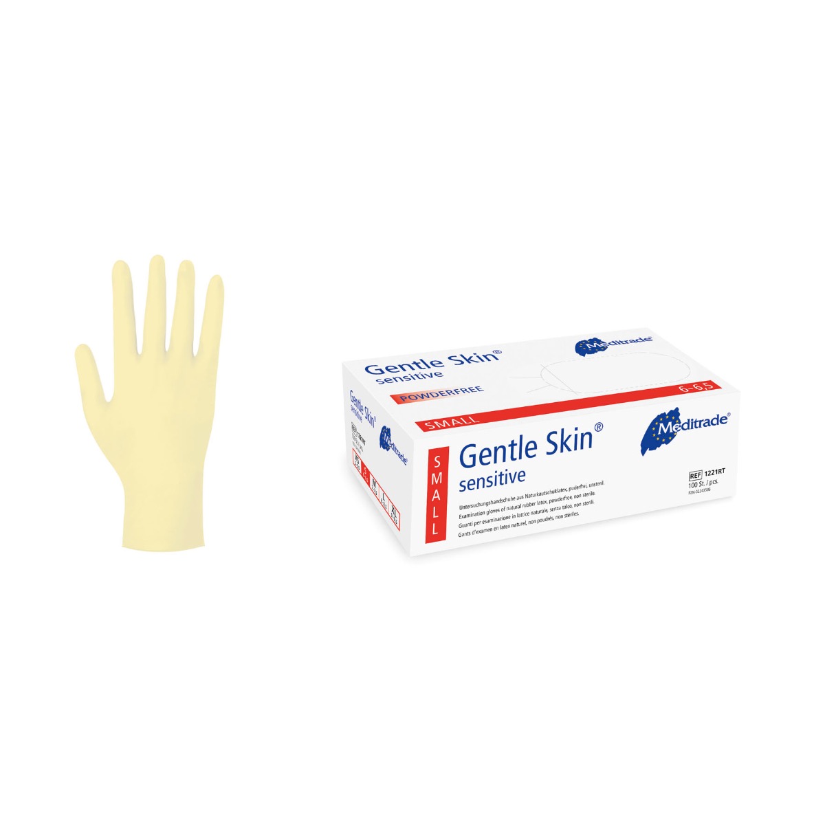 Gentle Skin® sensitive Latex Handschuhe, puderfrei, Größe M, 100 Stück Produktbild Gentle Skin® sensitive Latex Handschuhe, puderfrei, Größe M, 100 Stück