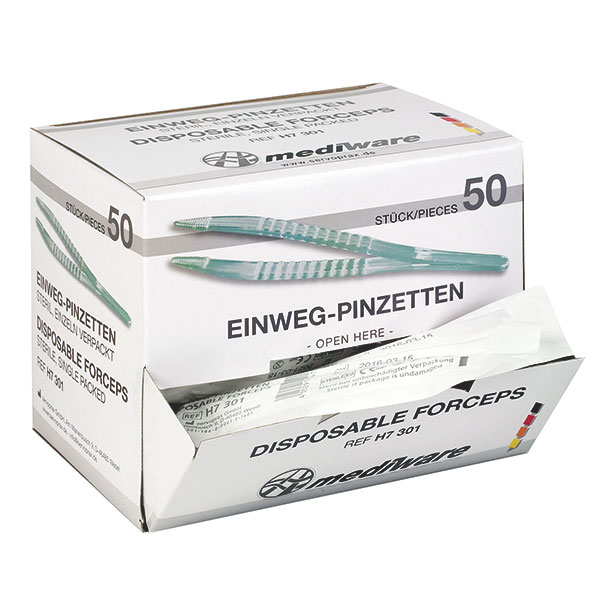 Einmal-Pinzetten Mediware steril, 50 Stück Produktbild Einmal-Pinzetten Mediware steril, 50 Stück