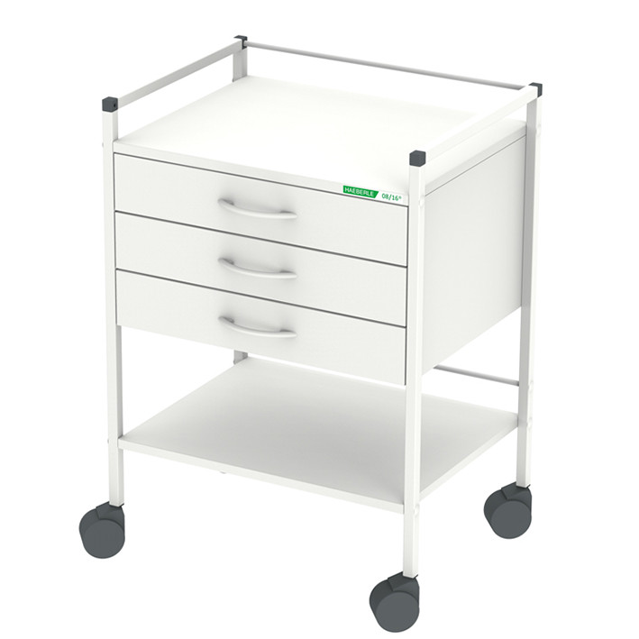 Haeberle 08/16 Basiswagen weiß, 830 mm hoch, 3 Schubladen Produktbild Haeberle 08/16 Basiswagen weiß, 830 mm hoch, 3 Schubladen