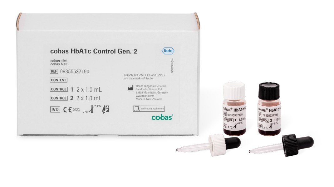 Cobas click HbA1c Kontrolle Gen.2 Control 1+2, 2x1 ml Produktbild Cobas click HbA1c Kontrolle Gen.2 Control 1+2, 2x1 ml