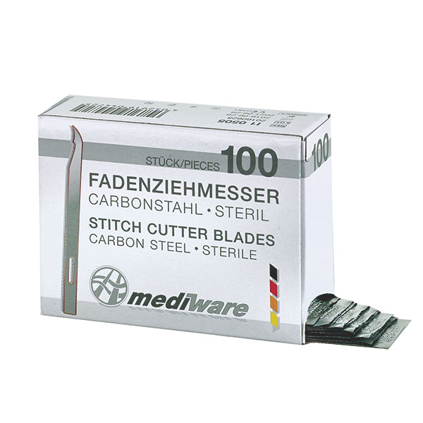 Fadenziehmesser Mediware aus Edelstahl 6,5 cm steril, 100 Stück Produktbild Fadenziehmesser Mediware aus Edelstahl 6,5 cm steril, 100 Stück