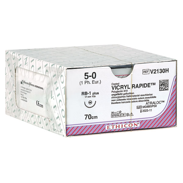 Nahtmaterial Vicryl Rapide resorbierbar, ungefärbt, 0,7 m , 36 Stück Produktbild Nahtmaterial Vicryl Rapide resorbierbar, ungefärbt, 0,7 m , 36 Stück