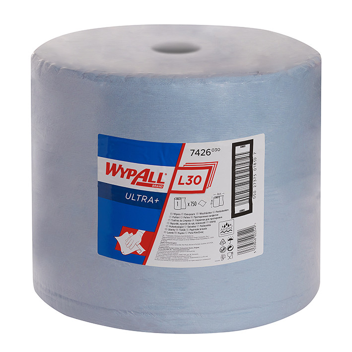 Wypall L30 Ultra+ Wischtücher Großrolle blau, 38 x 33 cm, 1 Rolle Produktbild Wypall L30 Ultra+ Wischtücher Großrolle blau, 38 x 33 cm, 1 Rolle