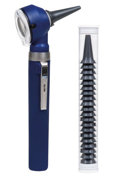KaWe Taschenotoskop Piccolight 2,5 V, sky blau, mit je 10 Ohrtrichtern Produktbild KaWe Taschenotoskop Piccolight 2,5 V, sky blau, mit je 10 Ohrtrichtern