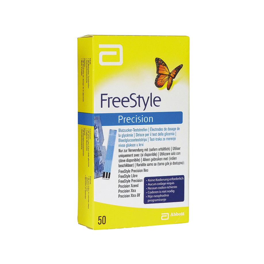 FreeStyle Precision Blutzuckerteststeifen, 50 Stück Produktbild FreeStyle Precision Blutzuckerteststeifen, 50 Stück