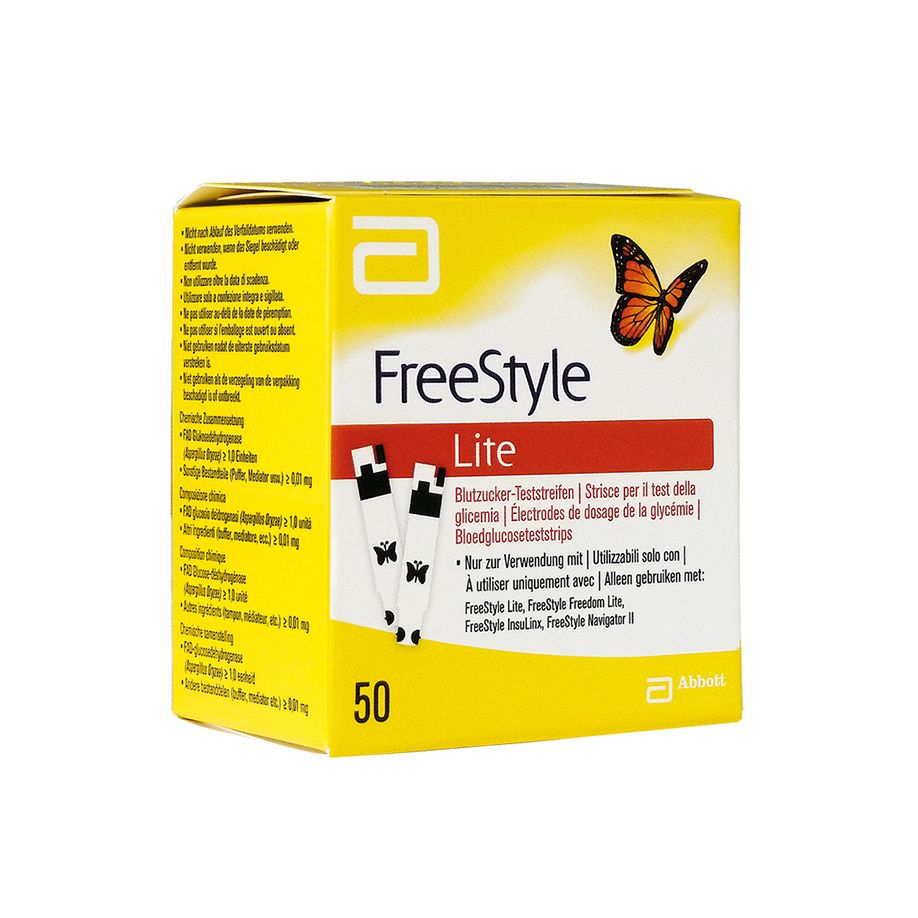 FreeStyle Lite Blutzuckerteststreifen, 50 Stück Produktbild FreeStyle Lite Blutzuckerteststreifen, 50 Stück