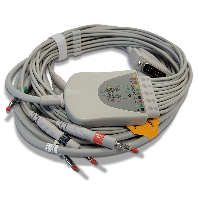 EKG Patientenkabel 10-adrig Bananenstecker, 3 m Produktbild EKG Patientenkabel 10-adrig Bananenstecker, 3 m