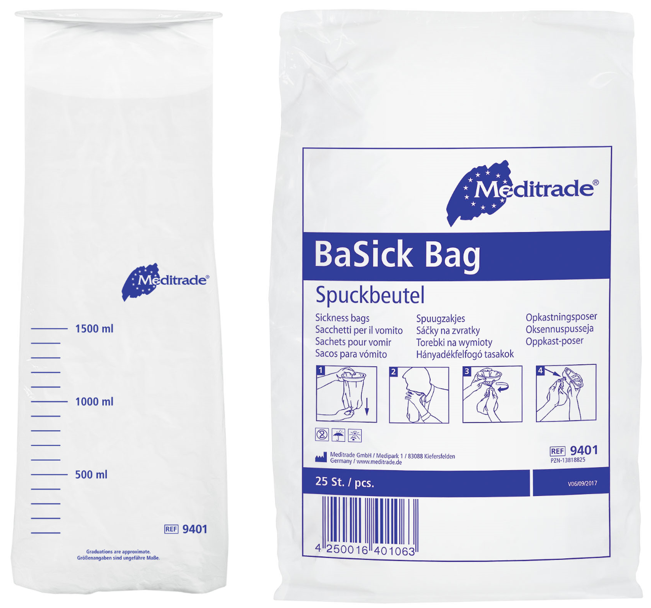 Spuckbeutel BaSick Bag 1500 ml, 25 Stück Produktbild Spuckbeutel BaSick Bag 1500 ml, 25 Stück