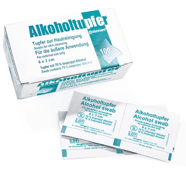 Alkoholtupfer ratiomed 60 x 30 mm, 100 Stück Produktbild Alkoholtupfer ratiomed 60 x 30 mm, 100 Stück