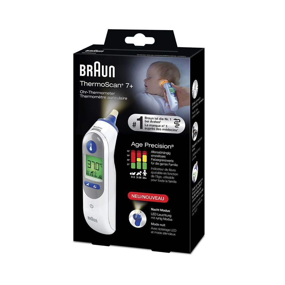 BRAUN Ohrfieberthermometer ThermoScan 7+ IRT6525 Produktbild BRAUN Ohrfieberthermometer ThermoScan 7+ IRT6525