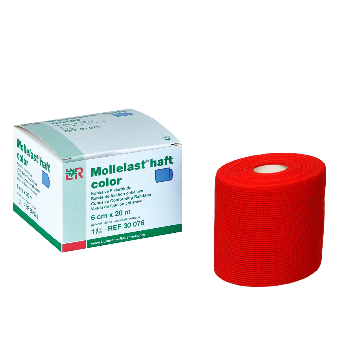 Mollelast® haft color latexfreie Fixierbinde, rot, 1 Stück Produktbild Mollelast® haft color latexfreie Fixierbinde, rot, 1 Stück