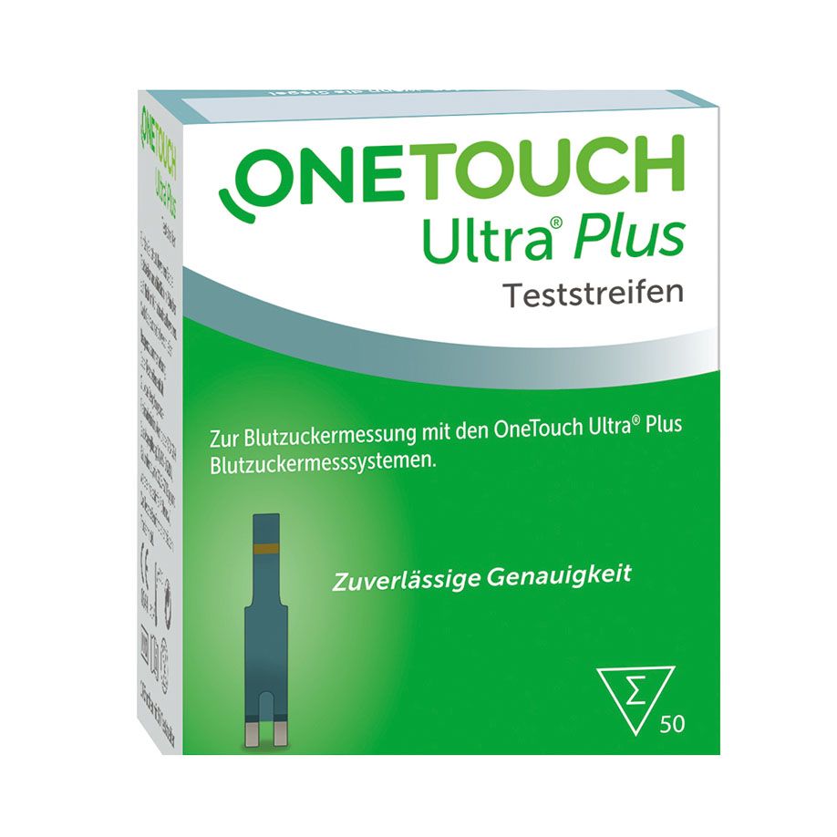 Blutzuckerteststreifen OneTouch Ultra Plus, 50 Stück Produktbild Blutzuckerteststreifen OneTouch Ultra Plus, 50 Stück