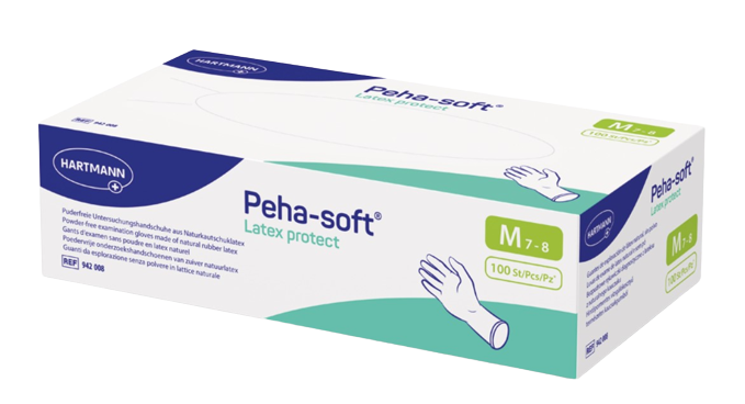 Peha-soft® latex protect powderfree Untersuchungs-Handschuhe, 100 Stück Produktbild Peha-soft® latex protect powderfree Untersuchungs-Handschuhe, 100 Stück