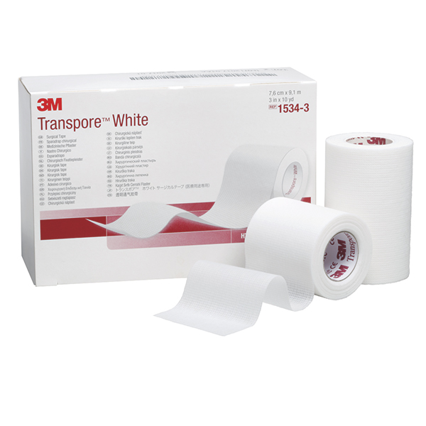 Fixierpflaster 3M Transpore 2,5 cm x 9,1 m, 12 Stück Produktbild Fixierpflaster 3M Transpore 2,5 cm x 9,1 m, 12 Stück