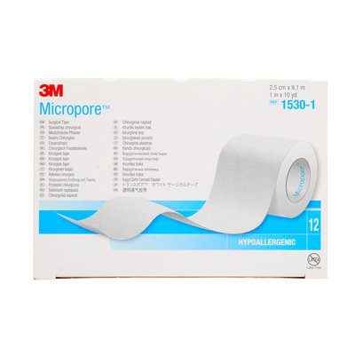 Fixierpflaster 3M Micropore 2,5 cm x 9,1 m, hautfarben, 12 Stück Produktbild Fixierpflaster 3M Micropore 2,5 cm x 9,1 m, hautfarben, 12 Stück
