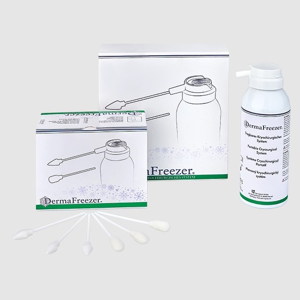 Dermafreezer Set, 170 ml Flasche inkl. jeweils 30 Applikatoren Typ rund & spitz Produktbild Dermafreezer Set, 170 ml Flasche inkl. jeweils 30 Applikatoren Typ rund & spitz