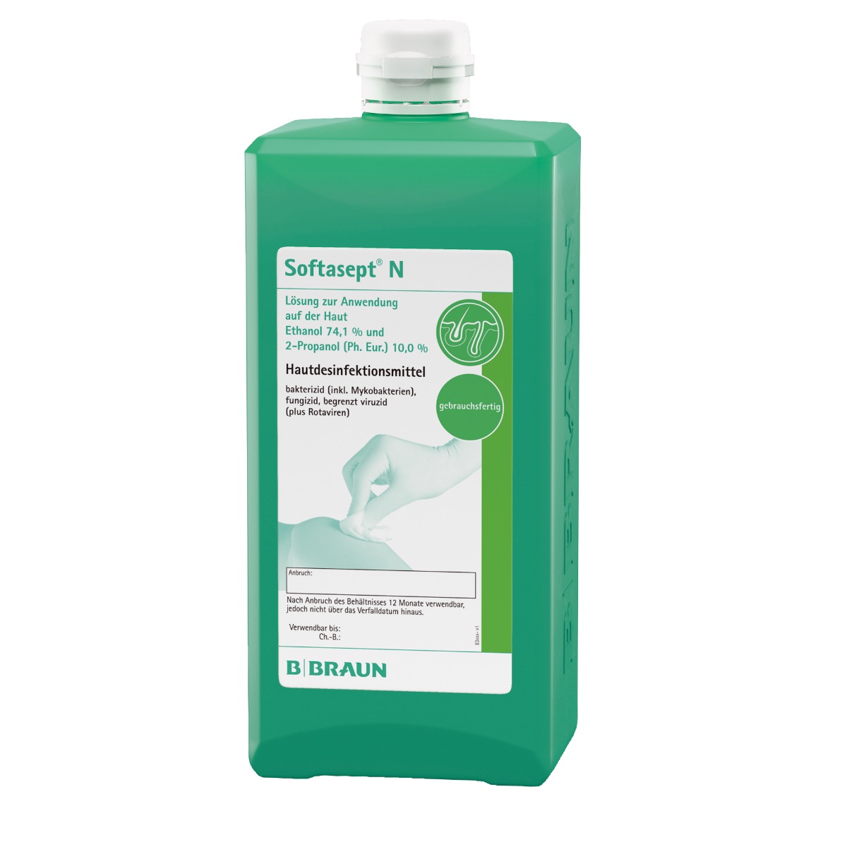 Softasept® N Hautdesinfektionsmittel farblos, 1000 ml Spenderflasche Produktbild Softasept® N Hautdesinfektionsmittel farblos, 1000 ml Spenderflasche