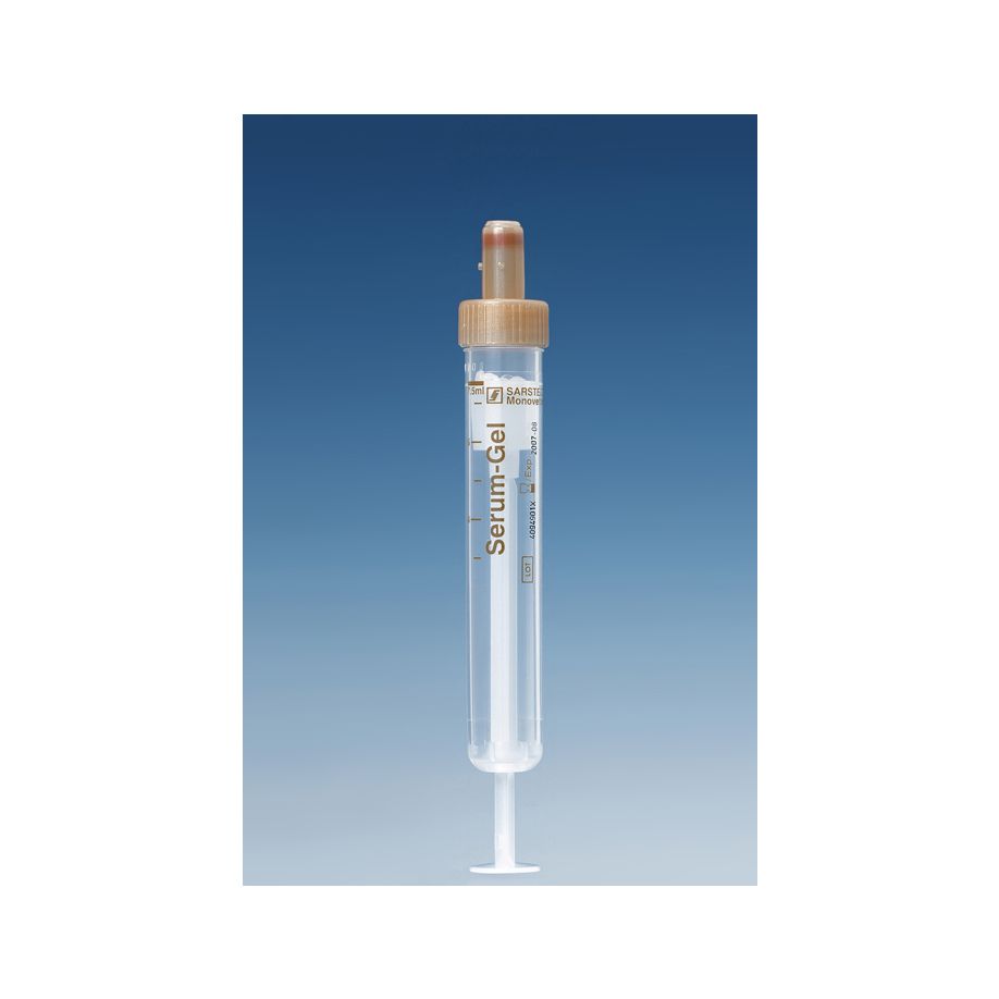 S-Monovette®, Serum-Gel, 7,5 ml, 92 x 15 mm, Kunststoffetikett Produktbild S-Monovette®, Serum-Gel, 7,5 ml, 92 x 15 mm, Kunststoffetikett