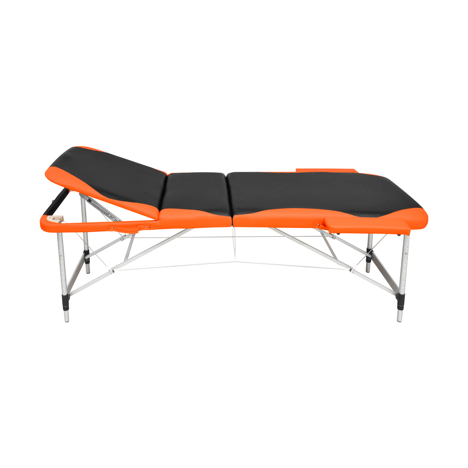 Teqler Untersuchungsliege Sentosa schwarz/orange, klappbar Produktbild Teqler Untersuchungsliege Sentosa schwarz/orange, klappbar