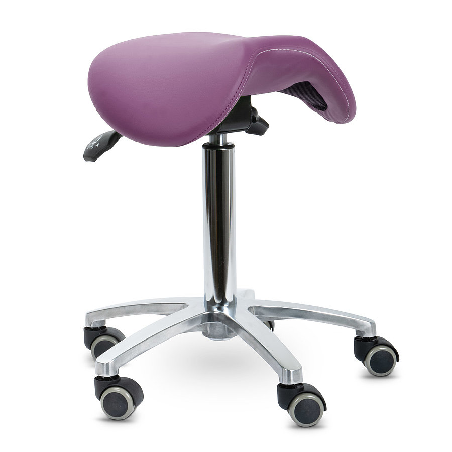 Teqler Drehhocker mit kippbarem Sattelsitz, magenta Produktbild Teqler Drehhocker mit kippbarem Sattelsitz, magenta