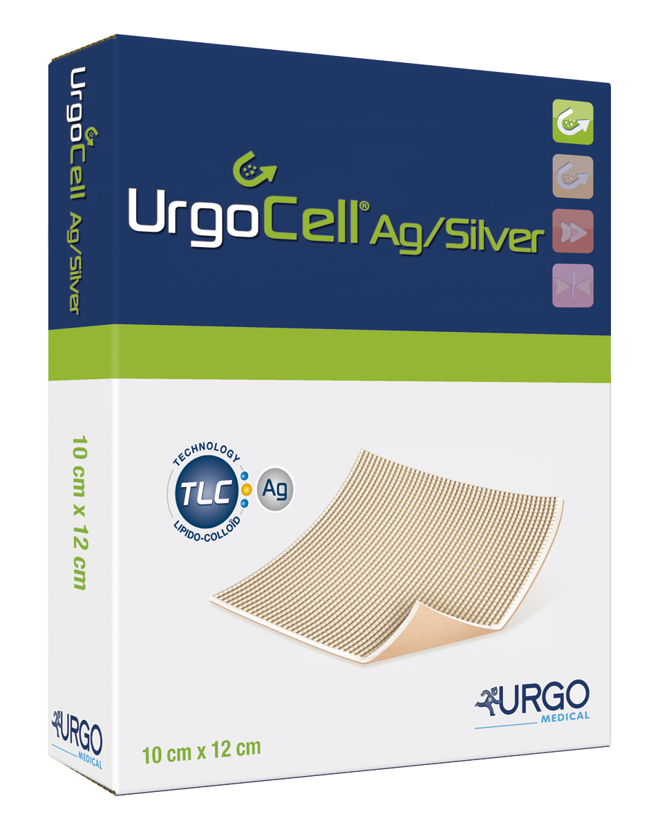 UrgoCell Silver Schaumstoffwundauflage 10 cm x 12 cm, 10 Stück Produktbild UrgoCell Silver Schaumstoffwundauflage 10 cm x 12 cm, 10 Stück