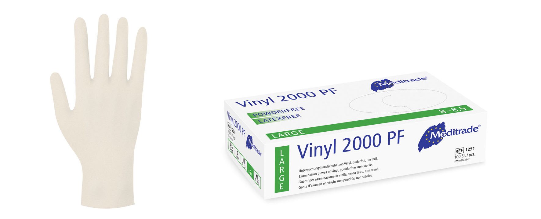 Vinyl Handschuhe, puderfrei, 100 Stück Produktbild Vinyl Handschuhe, puderfrei, 100 Stück